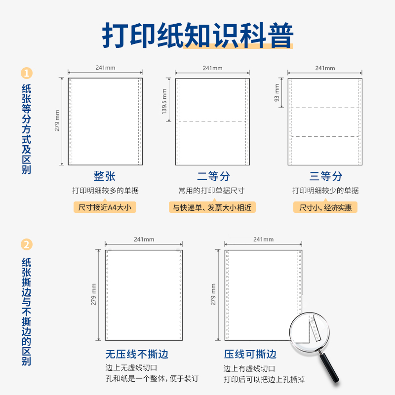 s36沙龙会白令海B241-1电脑打印纸(1/2白色不撕边)(1000页/盒)