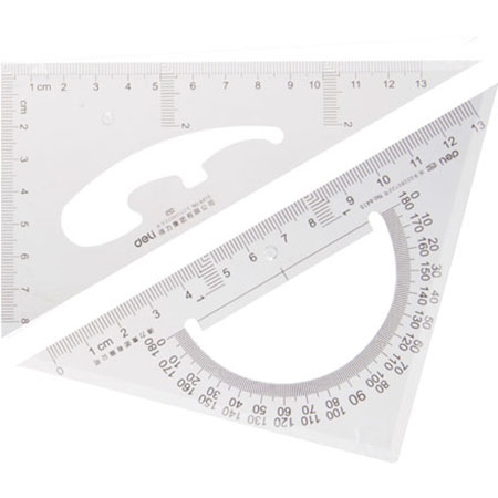 s36沙龙会6415三角尺13cm(透明本色)(套)