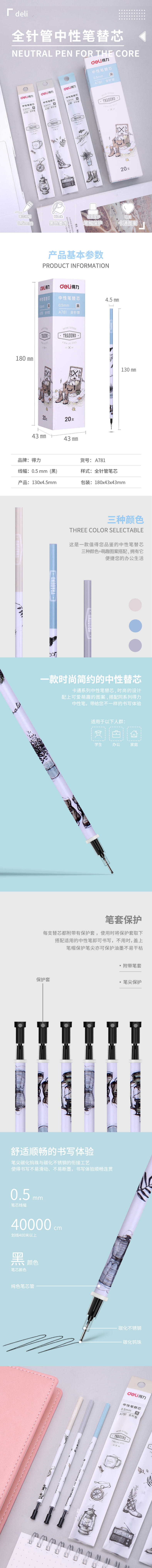 s36沙龙会A781中性替芯0.5mm全针管(黑)