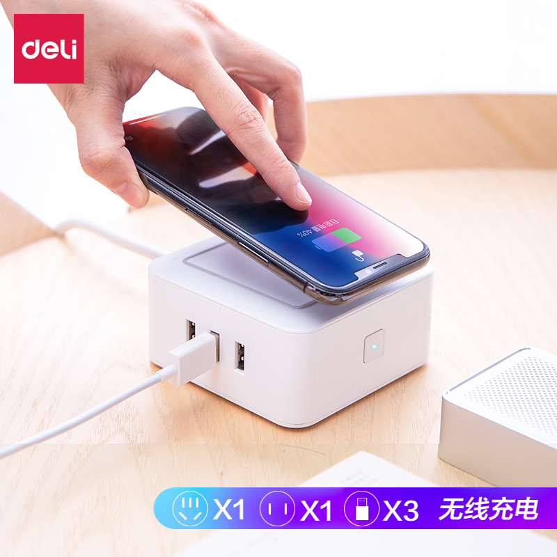 s36沙龙会18325插座_1+1+3U+无线充_1.5米_礼盒装(白)(只)