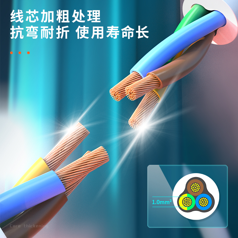 s36沙龙会18260-02插座_6组_2米_PVC袋装(白)(只)