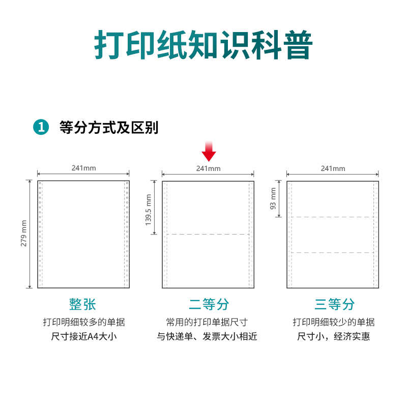 s36沙龙会木尚M241-1电脑打印纸(1/2白色不撕边)(800页/盒)