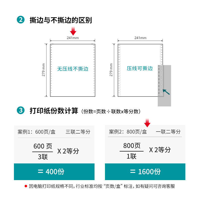 s36沙龙会木尚M241-1电脑打印纸(1/2白色不撕边)(800页/盒)