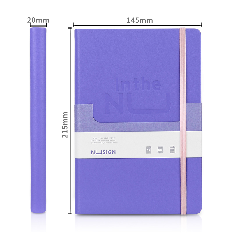 纽赛NS255绑带皮面本-A5-210mm*140mm/120张(丁香紫)
