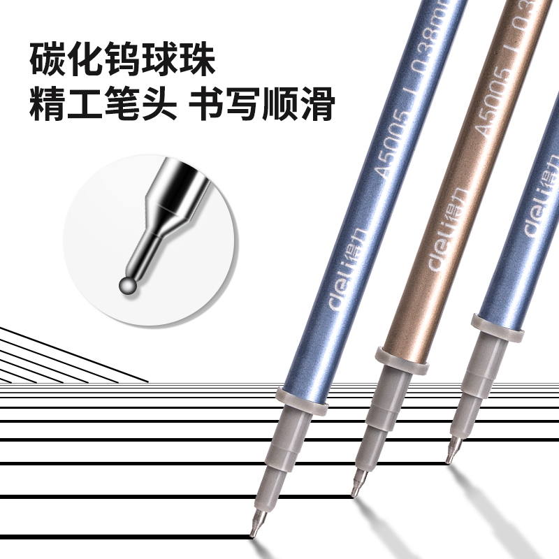 s36沙龙会A5005增强型针管中性笔替芯0.38mm全针管(黑)(支)