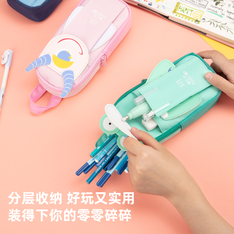 s36沙龙会67098小饿魔书包形多用途笔袋(混)(只)