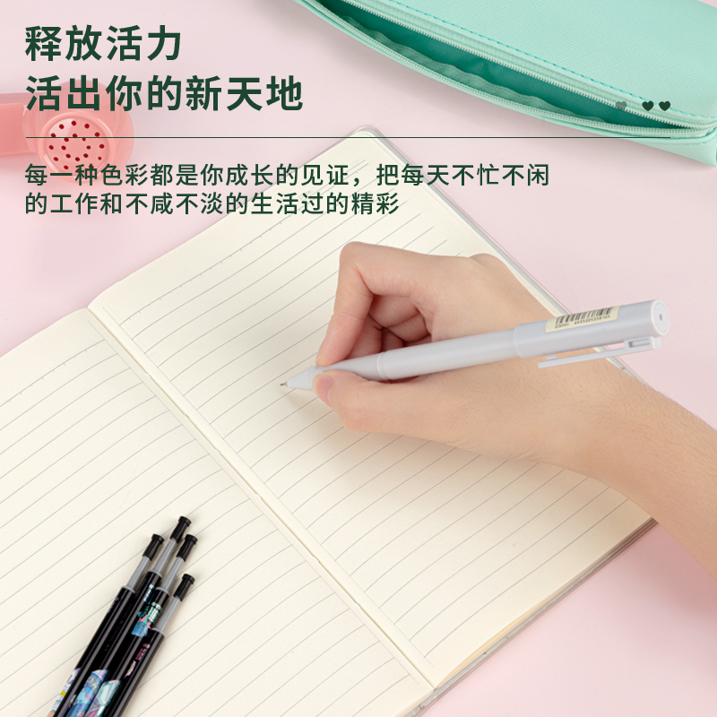 s36沙龙会A5090潮探列速干顺滑0.5mm按动中性笔替芯增强型针管(黑)(支)