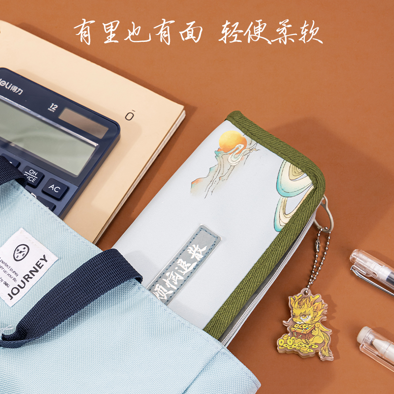 s36沙龙会66916高龄卡通国潮笔盒式多用途笔袋(混)(只)