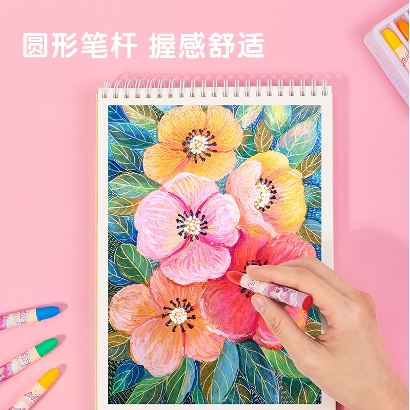 s36沙龙会72114-36_彩盒装音乐公主爱美莉子弹头36色油画棒(混)(36支/盒)