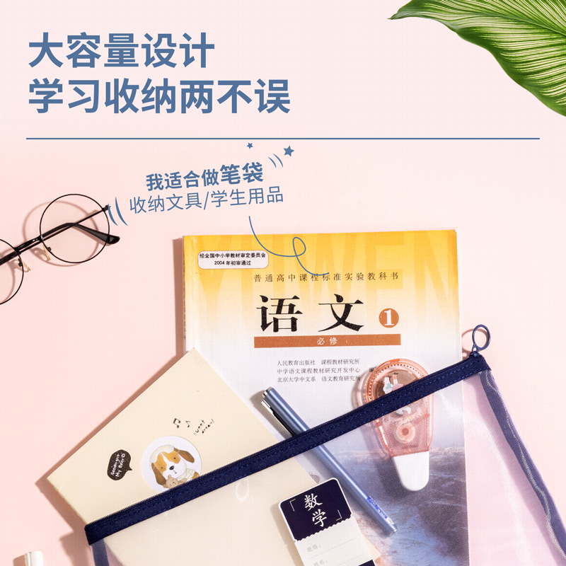 s36沙龙会73170单层学科拉链袋(蓝)(个)