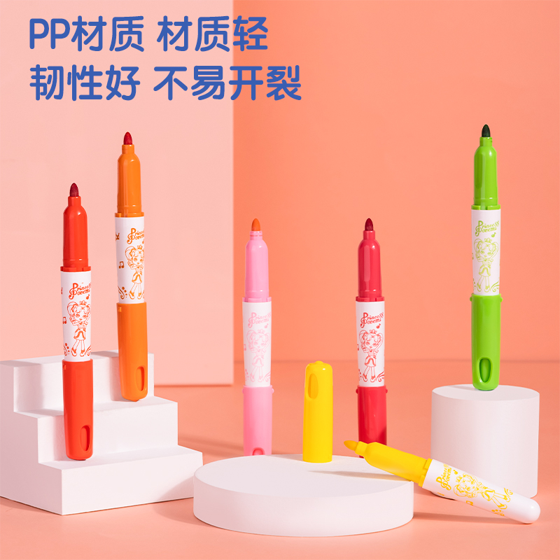 s36沙龙会70740-24_PP桶装音乐公主短圆杆水彩笔(混)(筒)