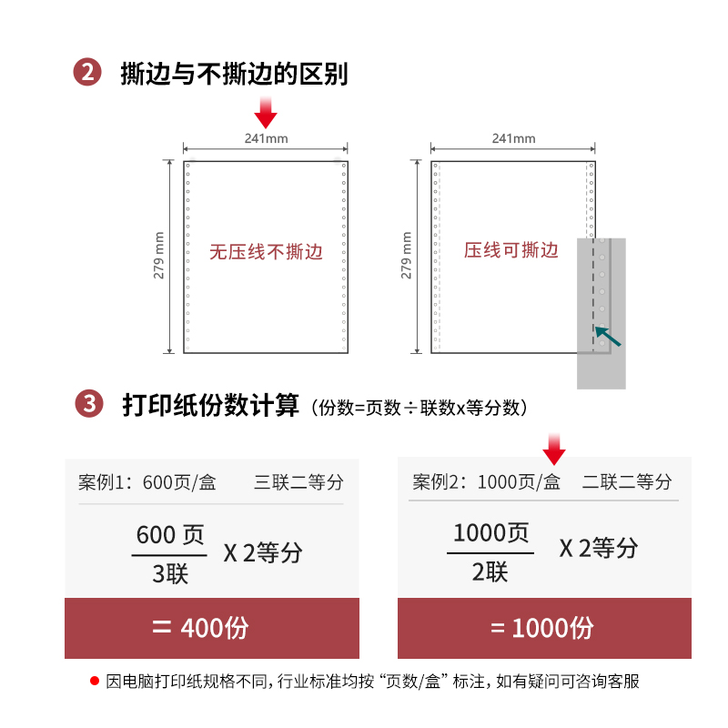 s36沙龙会尼罗河NL241-2电脑打印纸(1/2C彩色不撕边)(1000页/盒)