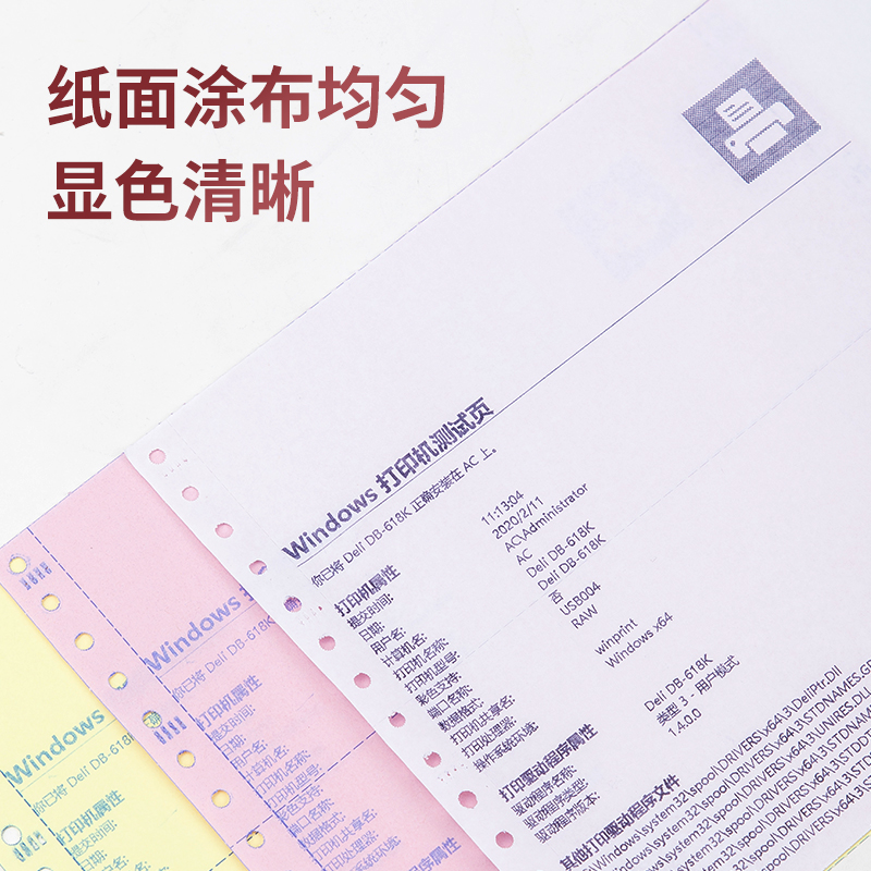 s36沙龙会尼罗河NL241-2电脑打印纸(1/3CS彩色撕边)(1000页/盒)