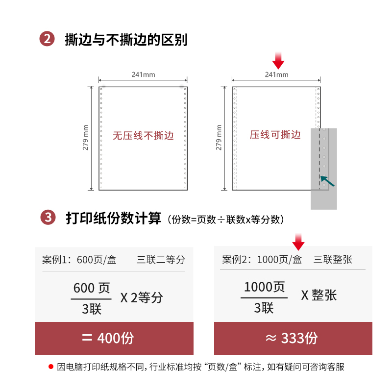 s36沙龙会尼罗河NL241-3电脑打印纸(CS彩色撕边)(1000页/盒)