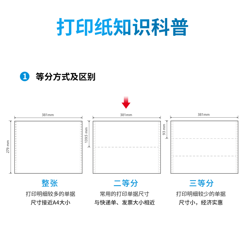 s36沙龙会塞纳河N381-5电脑打印纸(1/2S白色撕边)(1000页/盒)