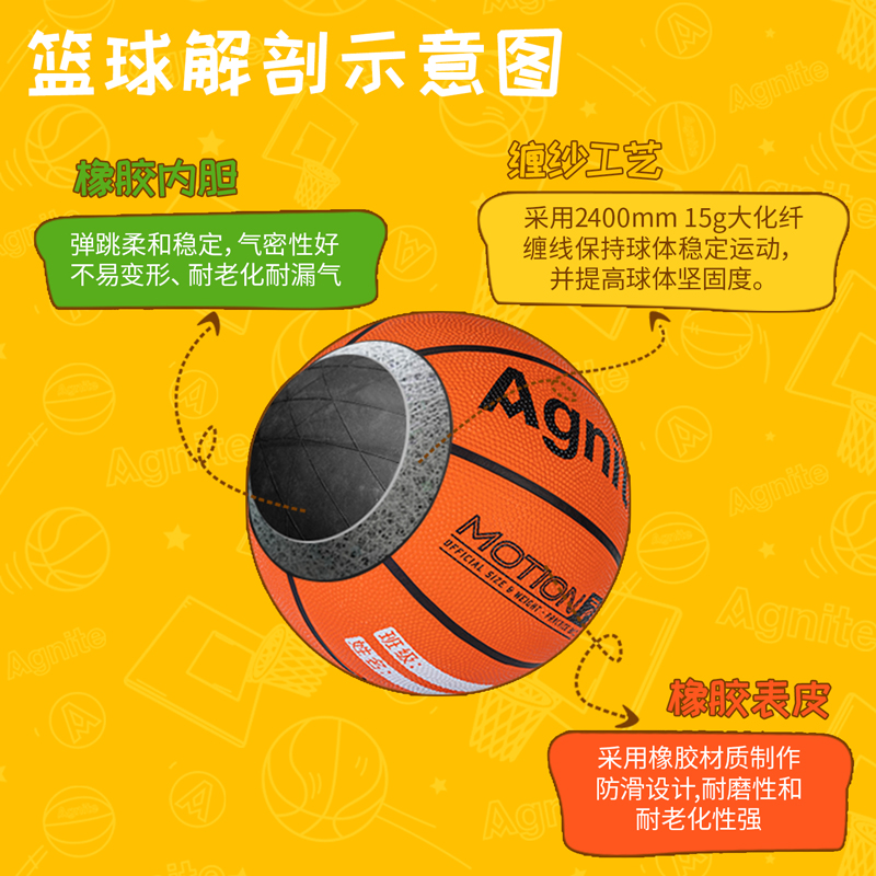 安格耐特FD901橡胶篮球(混)(个)