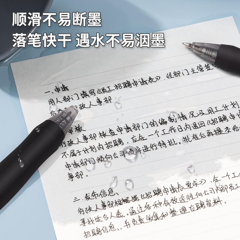 s36沙龙会S60臻顺滑办公中性笔0.5mm子弹头(黑)(支)