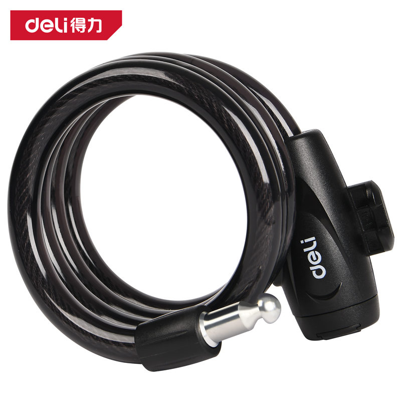 delis36沙龙会DW4200钥匙钢缆锁12x1200mm(黑)(把)