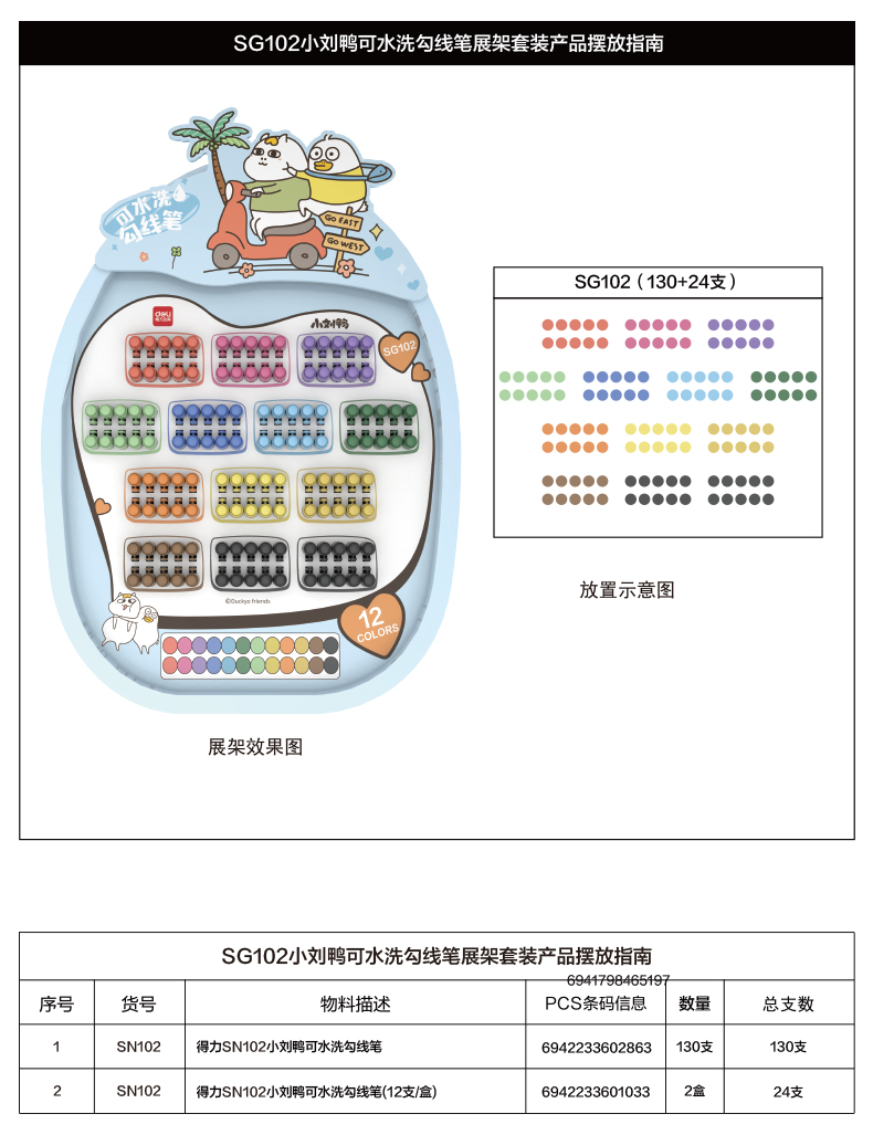 s36沙龙会SG102小刘鸭勾线笔(混)(套)