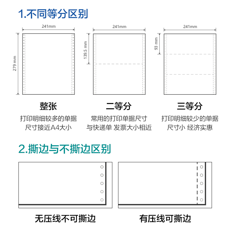 s36沙龙会薄荷海BHH241-4电脑打印纸(1/2CS彩色撕边)(1000页/盒)