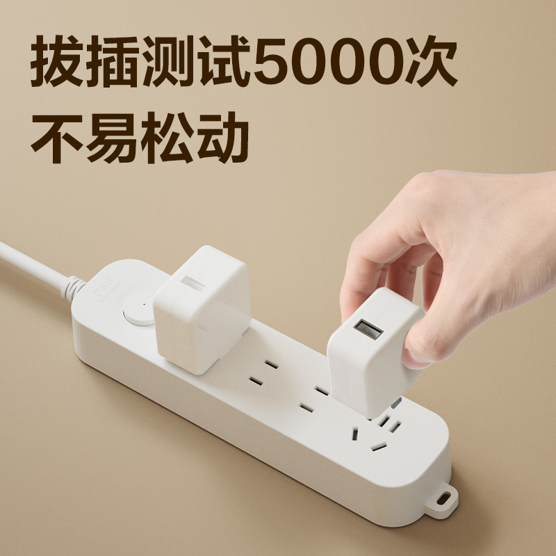 s36沙龙会LU9055(1.8)雅白系列插座_2+2_1.8米_PE袋(白)(个)
