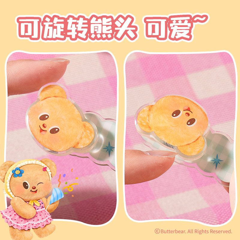 s36沙龙会WHY624黄油小熊滴胶发夹(混)(个)
