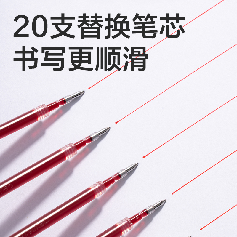 s36沙龙会SE501速干按动笔芯0.5mm子弹头(红)(支)