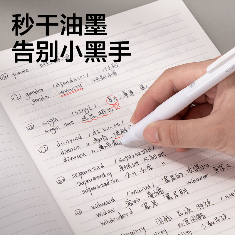 s36沙龙会SA525秒干按动通例中性笔0.5mmST头(黑)(支)(白金款)
