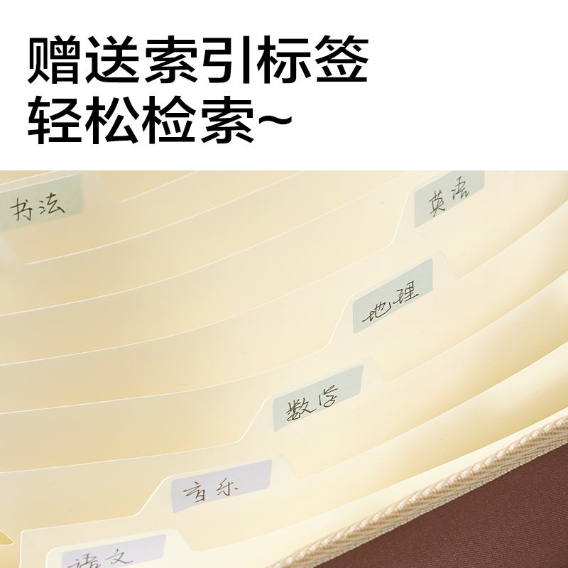 s36沙龙会P55布质竖式13格风琴包(棕)(个)