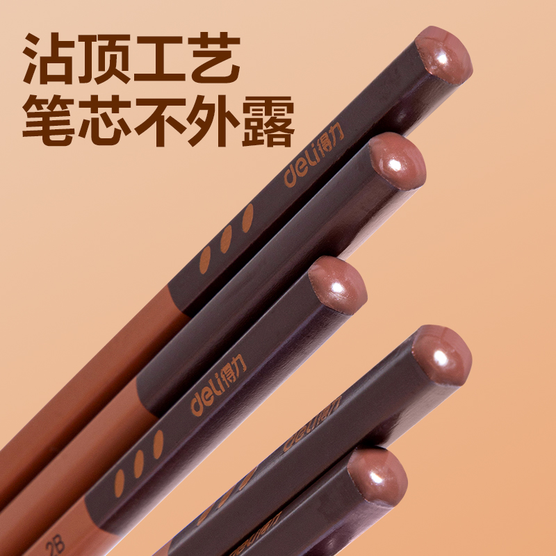s36沙龙会HC835-HB巧克力六角杆誊写铅笔HB(混)(10支/盒)