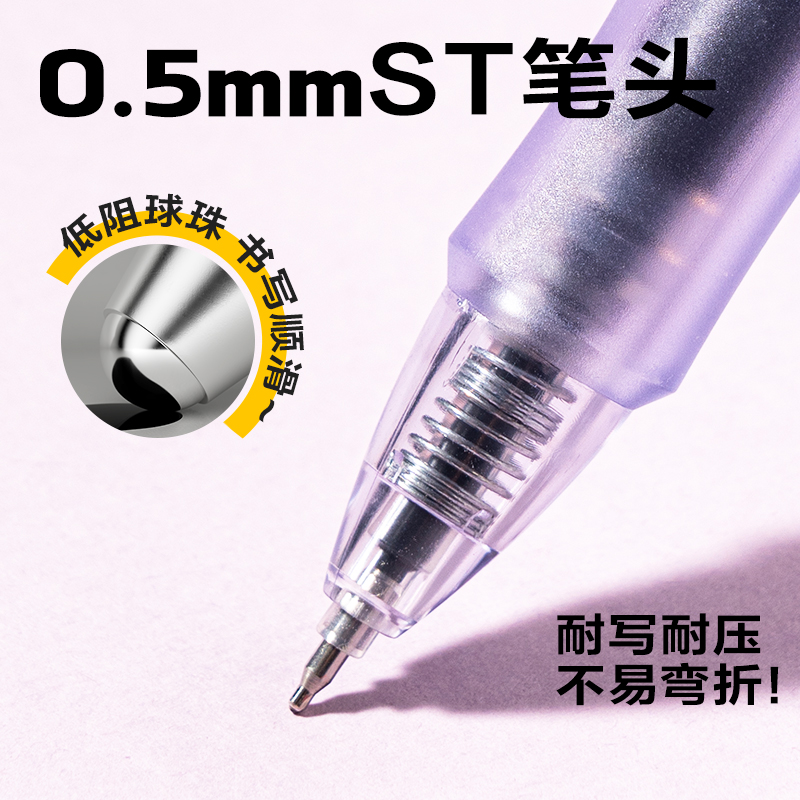 s36沙龙会SA402速干按动通例中性笔0.5mmST笔头(黑)(4支/盒)