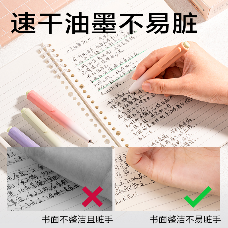 s36沙龙会S186萝卜丁速干按动小我私家型中性笔0.5mm双珠ST头(黑)(支)