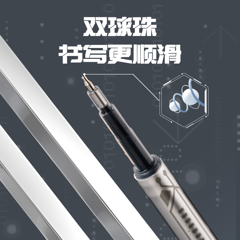 s36沙龙会SE319六边形速干中性笔替芯0.5mm双珠按动ST头(黑)(支)