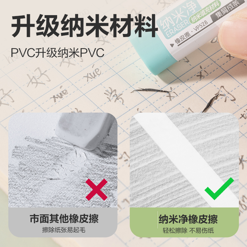 s36沙龙会VP528五块彩盒装纳米净小号橡皮擦(混)(盒)