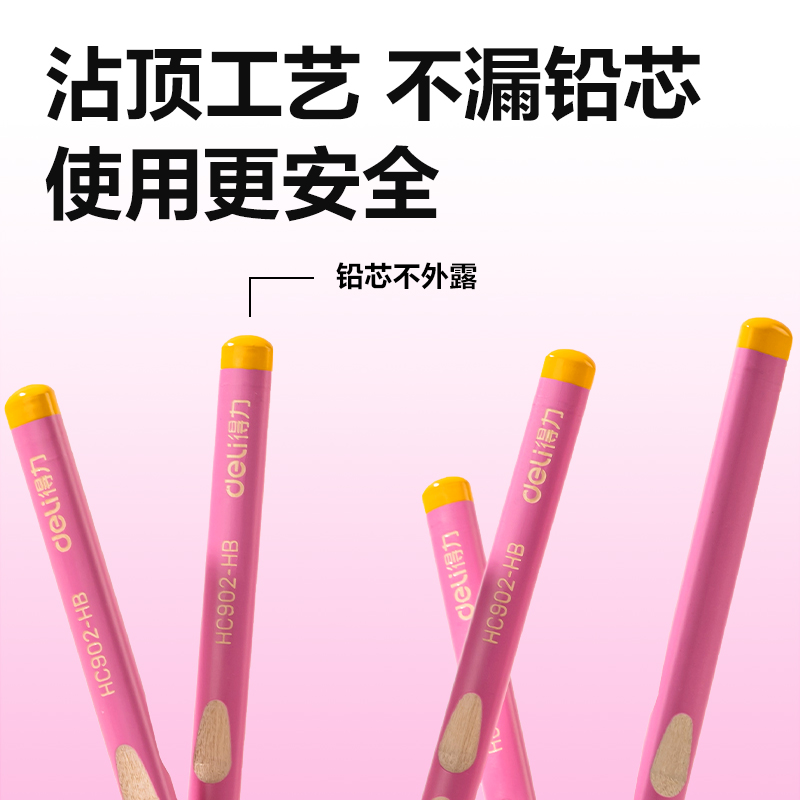 s36沙龙会HC904-HB优+洞洞誊写铅笔HB(粉)(50支/筒)