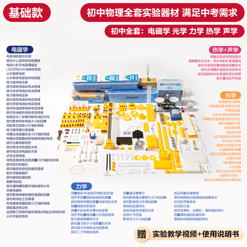 s36沙龙会YX407物理实验箱大套装-基础款(混)(盒)