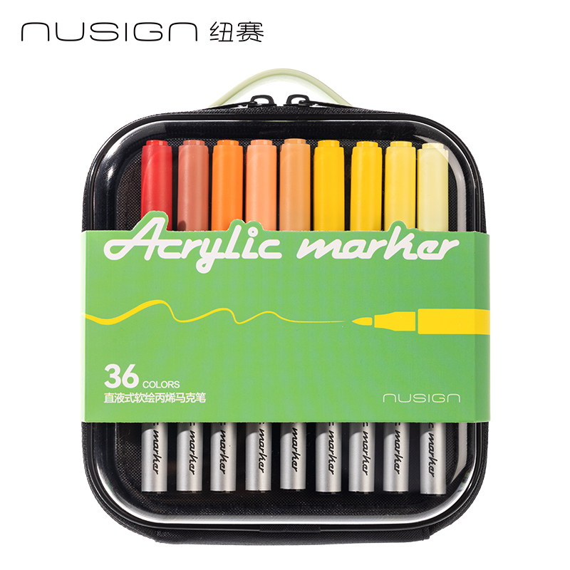 纽赛NS575-36_EVA包圆杆直液式软绘丙烯马克笔(混)(36色/包)