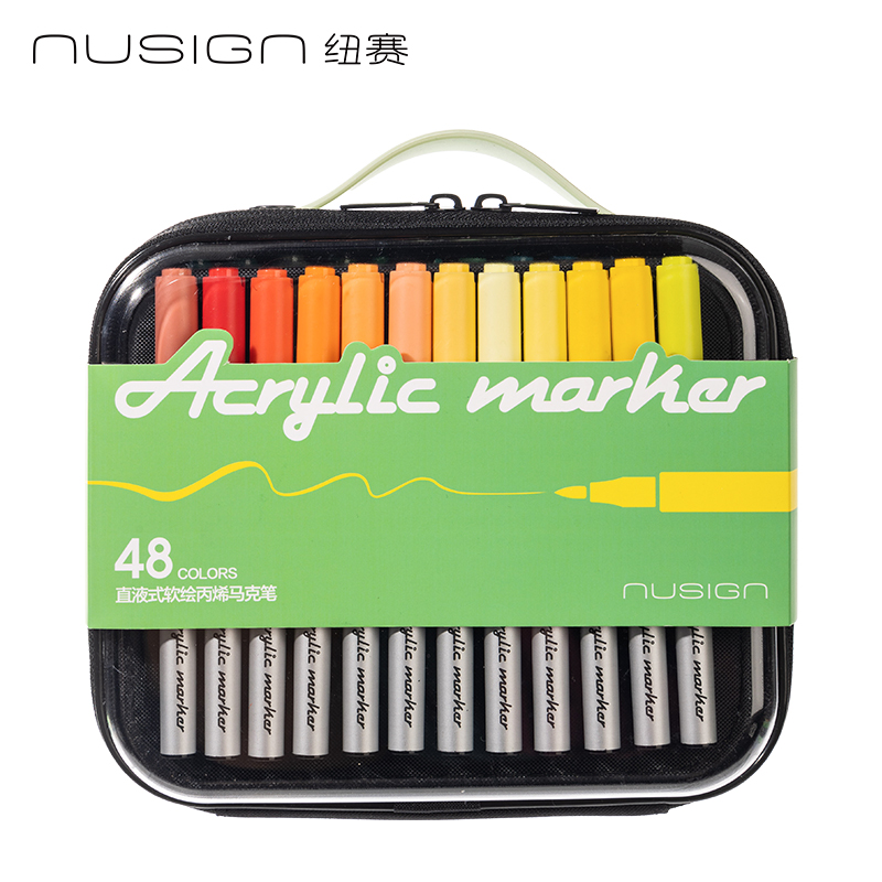 纽赛NS575-48_EVA包圆杆直液式软绘丙烯马克笔(混)(48色/包)