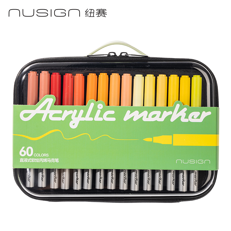 纽赛NS575-60_EVA包圆杆直液式软绘丙烯马克笔(混)(60色/包)