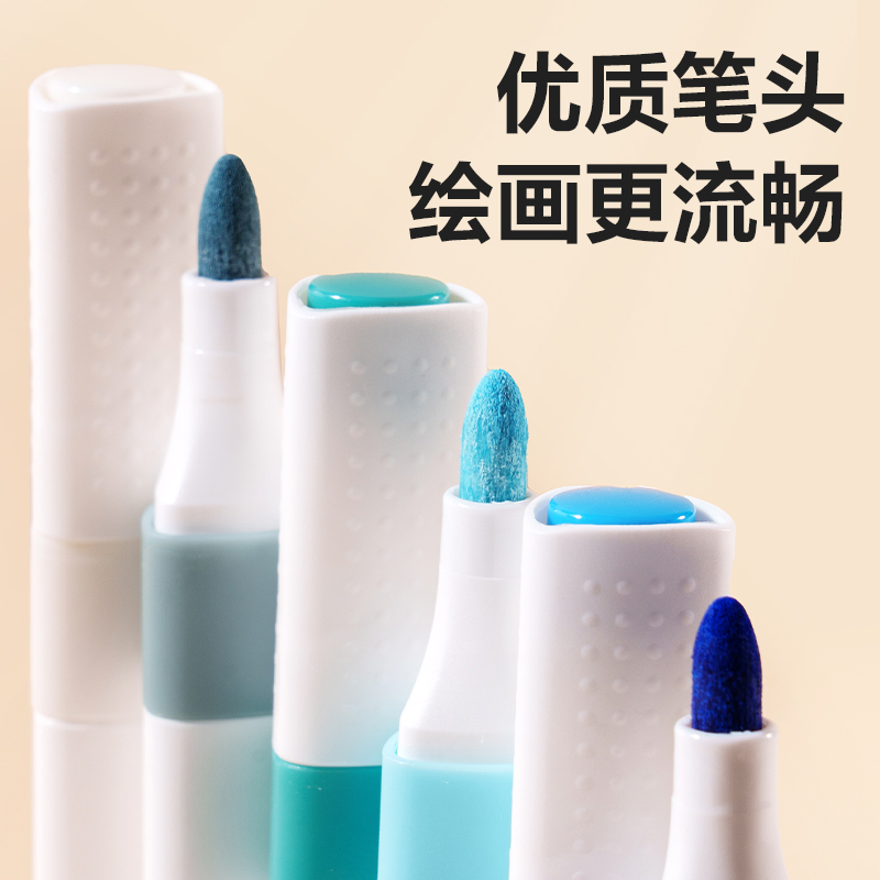 s36沙龙会HM166-24PP盒装三角杆丙烯马克笔(混)(24色/盒)