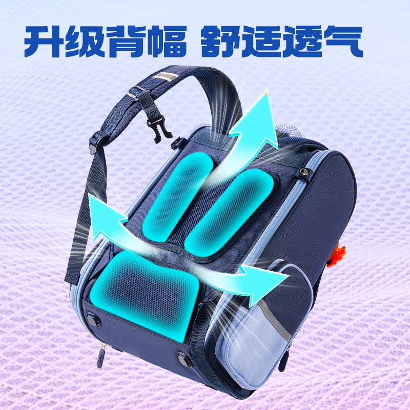 s36沙龙会BB190学院系列小学生简约时尚书包(藏青-L)(个)